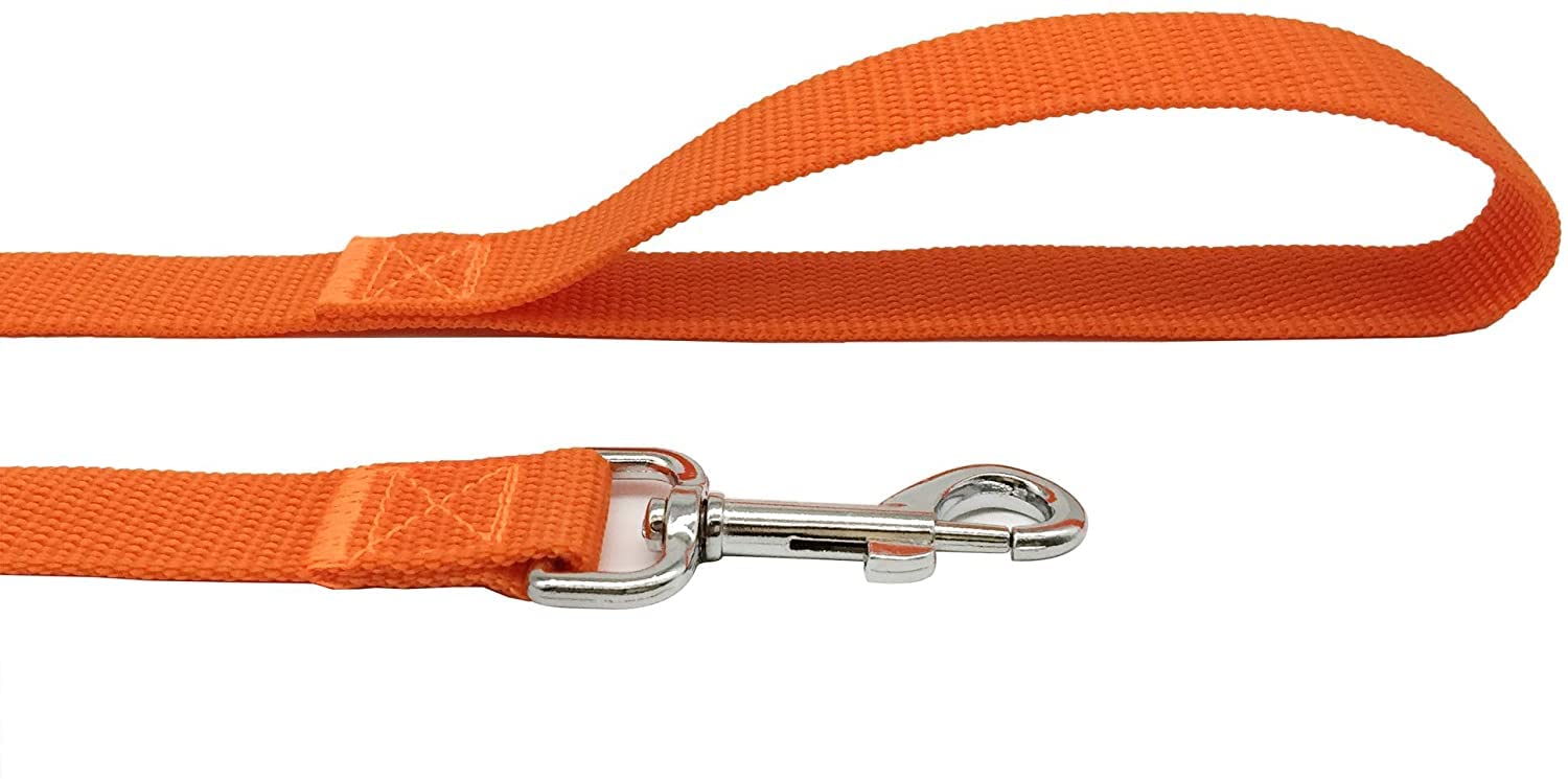 Taian 4Ft/5Ft/6Ft Strong Dog Leash, Nylon Dog Leashes For Small Medium Large Dogs (3/4 In X 5 Ft, Orange)