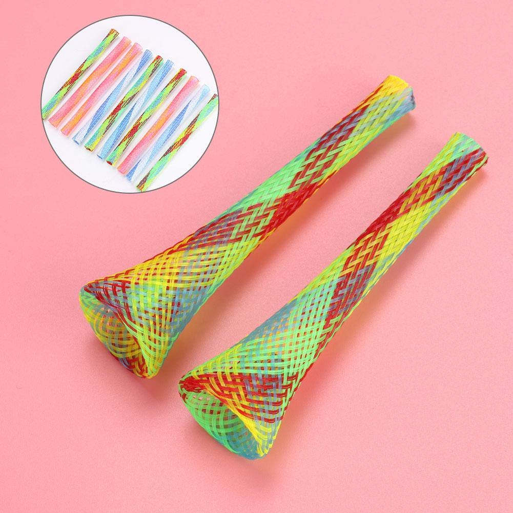 Cat Spring Tube Toy, 10Pcs Freely Folding Spring Shape Multi Color Cat Bouncing Toy Fun Pet Action Interactive Toys