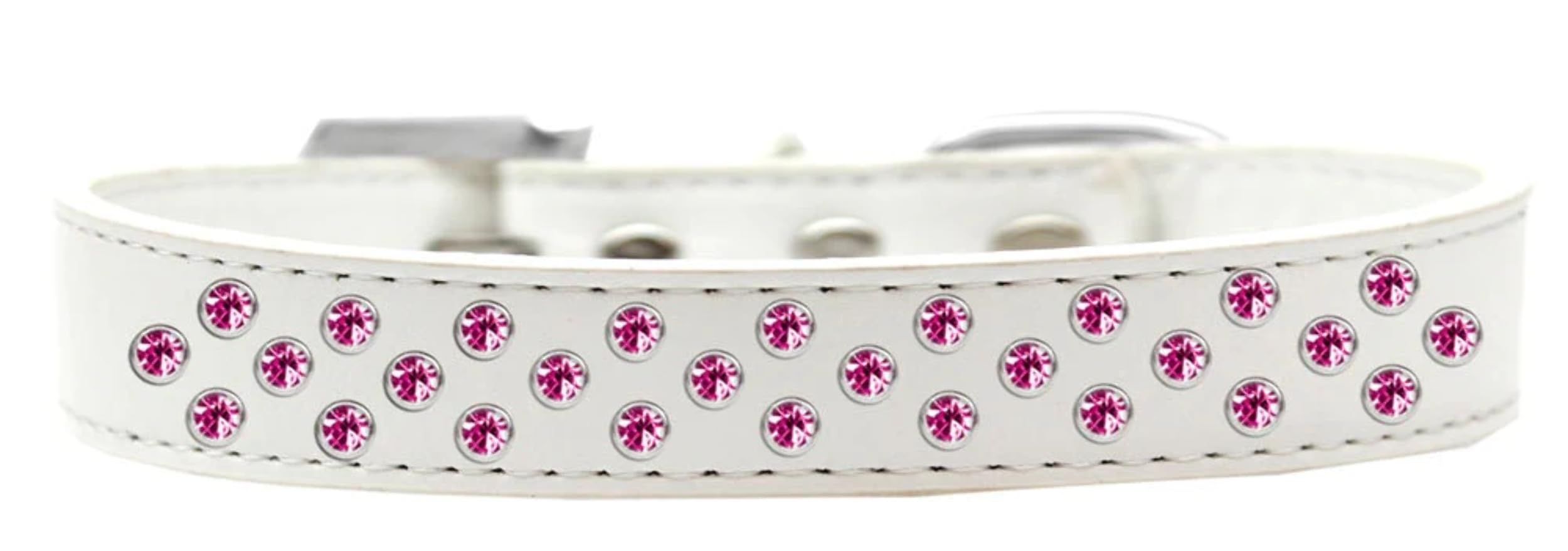 Dog, Puppy & Pet Fashion Collar, Bright Pink Crystal Rimsets Sprinkles Bright Pink 18