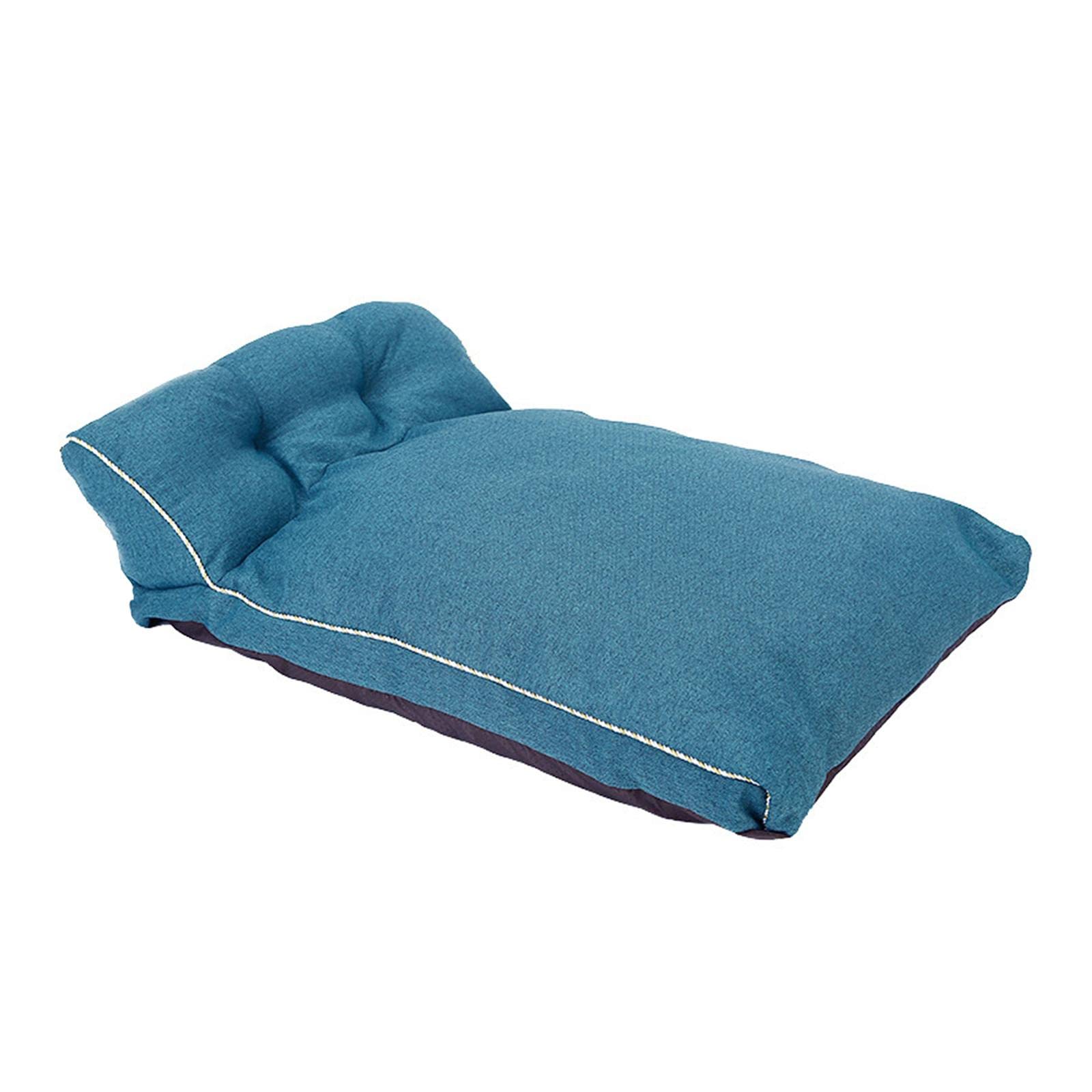 Merishopp Pet Blanket Cat Sleeping Pad Warm Comfortable Dog Bed Mat Couch Travel Blue 80cmx60cmx26cm