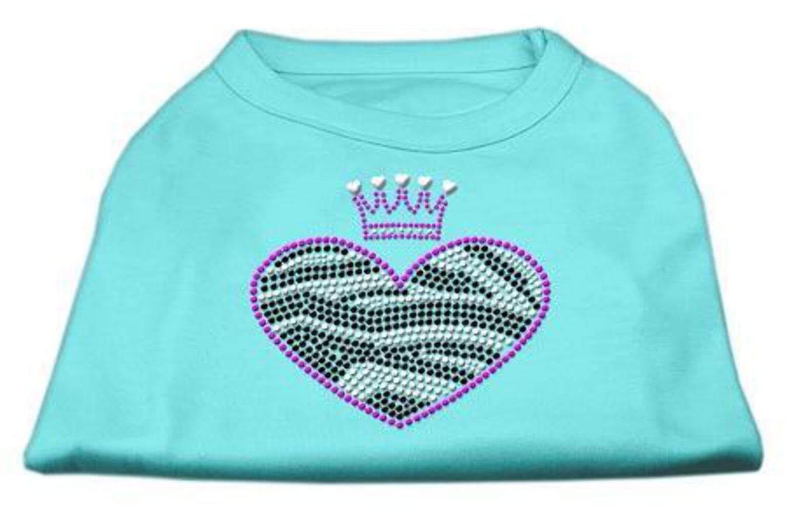 Mirage Pet Products Zebra Heart Rhinestone Dog Shirt, Large, Grey