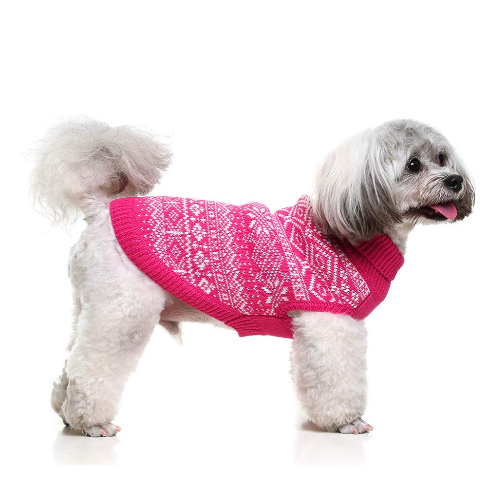 HOMIMP Dog Sweater Argyle - Warm Winter Clothes, Soft Coat for Small Medium and Large Dogs, Ugly Pet Clothing for Boy Girl Puppy