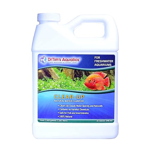 DrTim      s Aquatics Freshwater Clear-UP Natural Water Clarifier - for Fish Tanks, Aquariums, Water Filtering, Treatment - Eco-