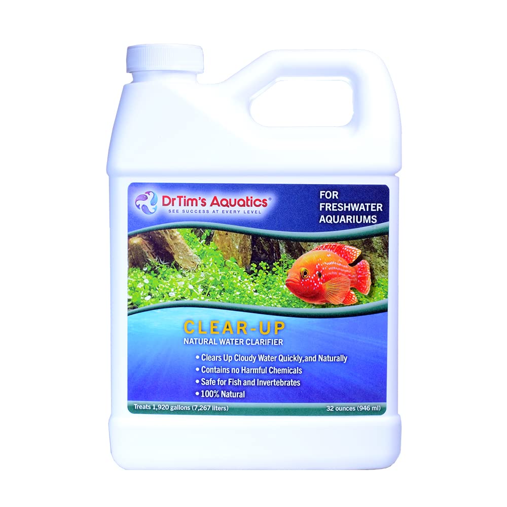 DrTim      s Aquatics Freshwater Clear-UP Natural Water Clarifier - for Fish Tanks, Aquariums, Water Filtering, Treatment - Eco-