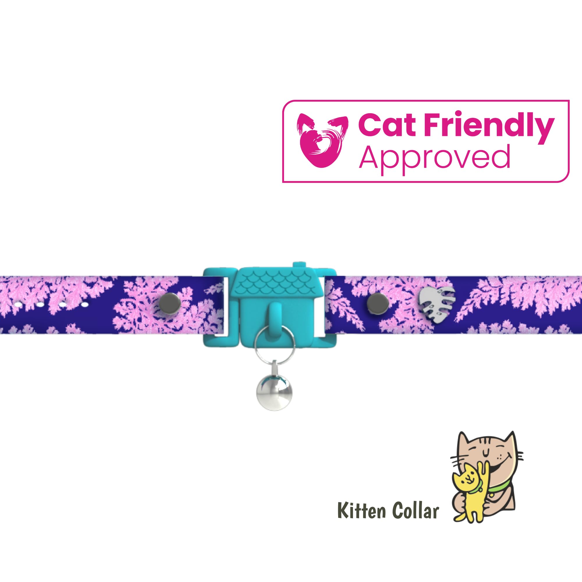 Kittyrama Botanicals Fern Kitten Collar. Award Winning. Hypoallergenic, Quick Release Breakaway, Comfy & Soft. Vet Approved. Oth
