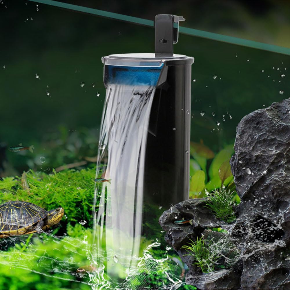 Kingyeenuo Aquarium Internal Filter, Aquarium Filter Fish Tank Filter For Turtle Tanks, Low Level Waterfall Turtle Filter, For 5