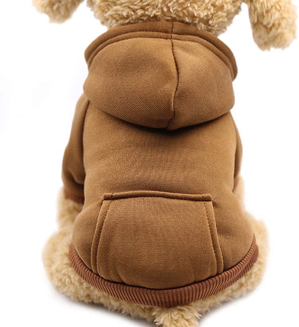 Idepet Pet Dog Hoodies Dog Clothes For Small Dogs Vest Chihuahua Clothes Warm Coat Jacket Autumn Puppy Outfits Cats Dogs Clothing(2Xl, Coffee)