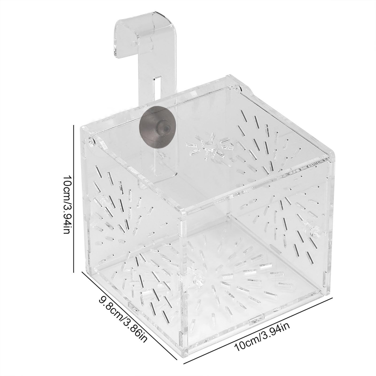 Fish Separation Breeder Box, Acrylic Transparent Fish Breeding Isolation Box Aquarium Hatchery Incubator Holder(A-10X10X10Cm)