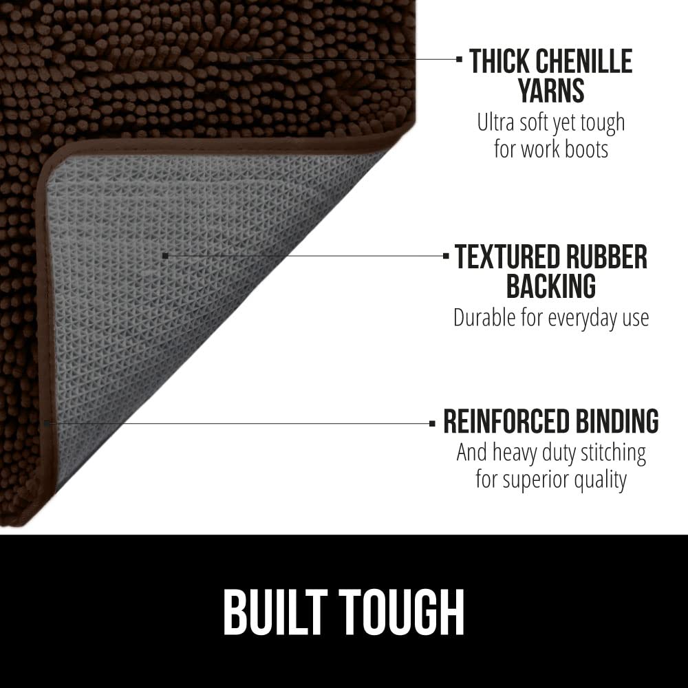 GORILLA GRIP Dog Doormat, Absorbent Doormats for Muddy Dogs Paws, 36x24 Machine Washable Soakstopper Rugs, Cleaner Floors, US De