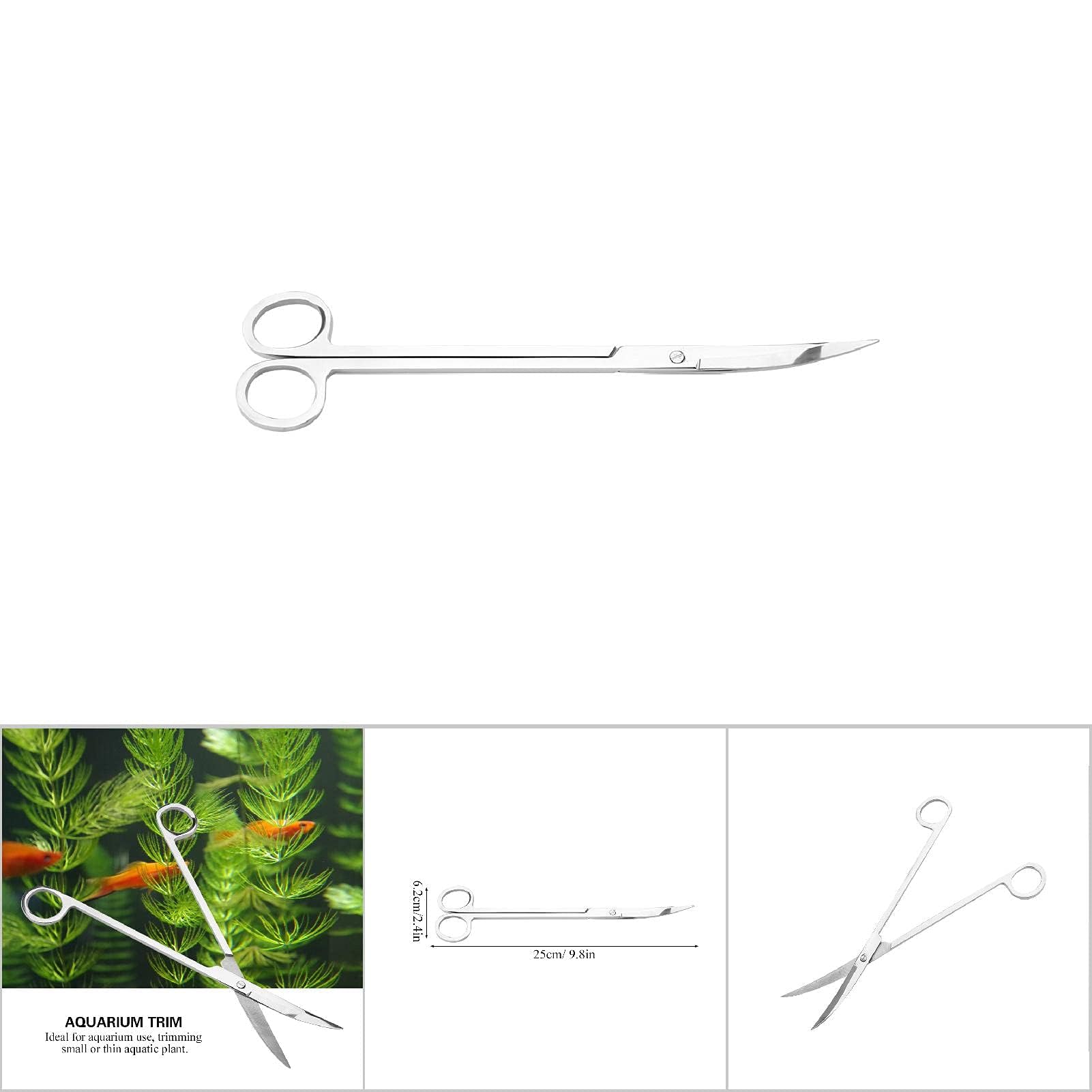 Aquascape Tools, 25cm Stainless Steel Aquarium Plant Scissors Extra Long Aquarium Trim Tool aquarium cleaning tools for Aquatic