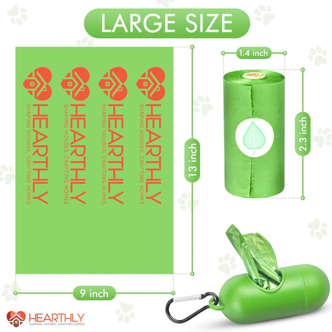 Dog/Cat Poop Bags 360 Count Pack Of 24 Rolls | Leak Proof And Extra Thick Waste Bag Refill With Dispenser | Pet Essential Litter