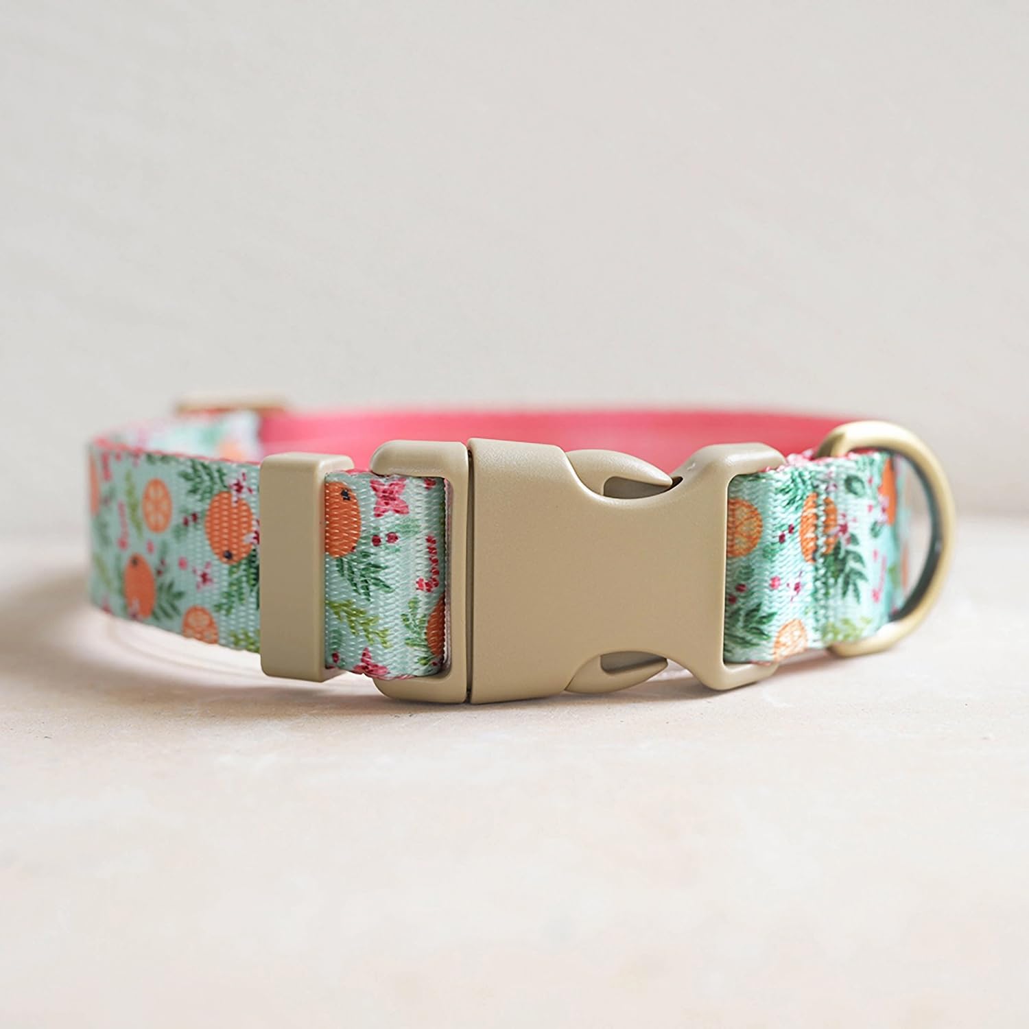 Yudote Floral Dog Collars Adjustable Nylon Collar With Quick Release Buckle For Female Male Dogs, Purple, Large