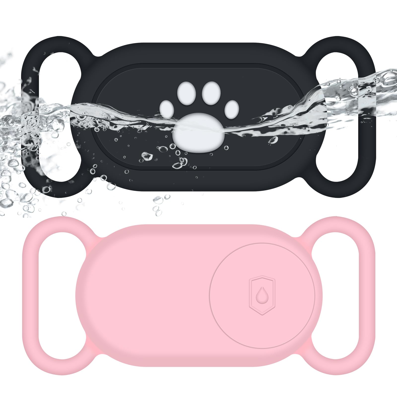 SZJCLTD for Samsung Galaxy SmartTag2 Dog Collar Holder, 2 Pack Waterproof Anti-Lost Silicone Case for Galaxy Smart Tag 2 for Pet