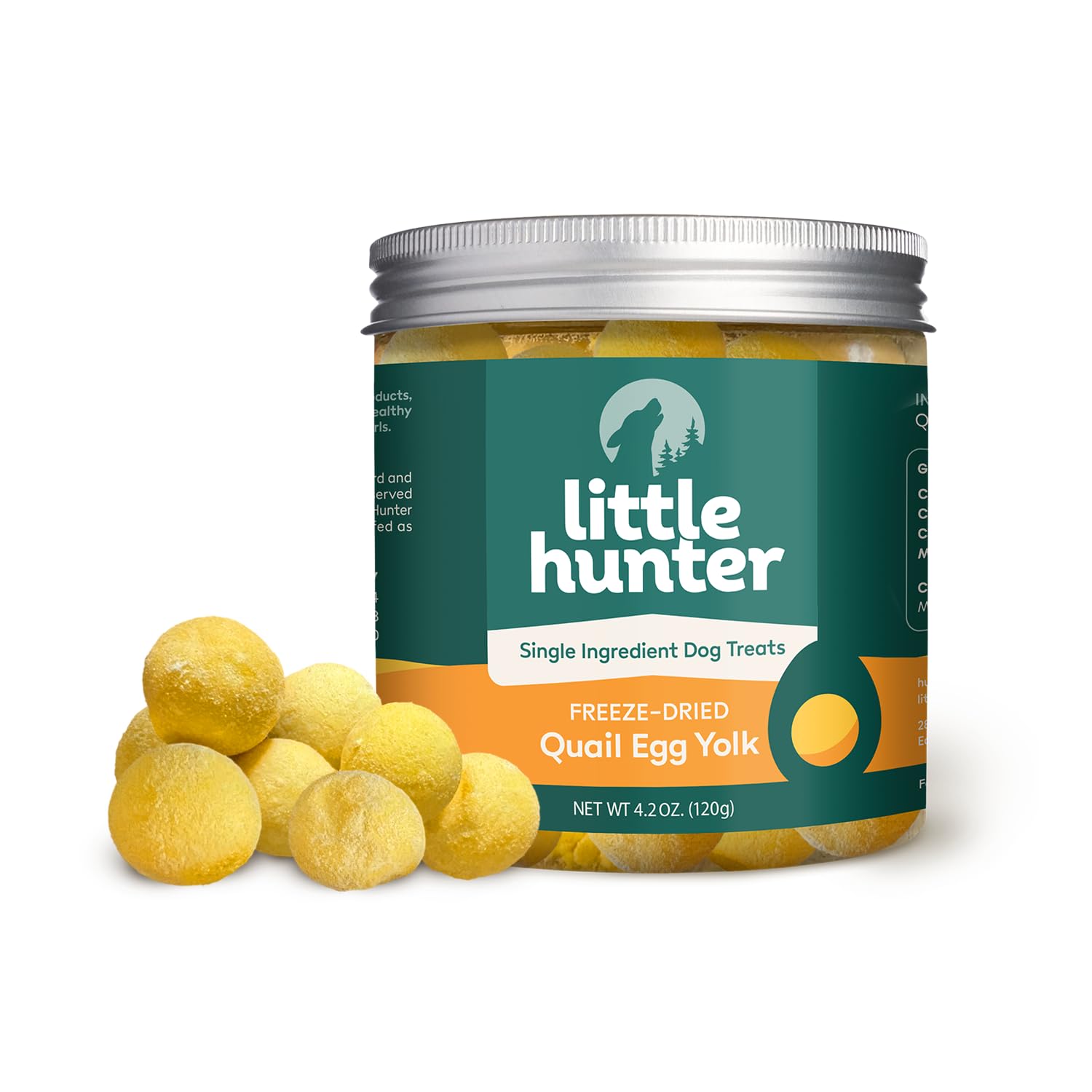 Little Hunter Freeze-Dried Raw Quail Egg Yolk for Dog & Cat Treats | Single-Ingredient High Protein, High Omega-3, Grain & Glute