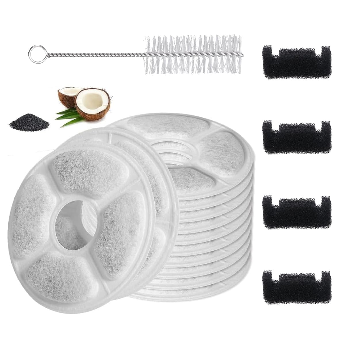 Guarm Cat Water Fountain Filter Replacement Round For 81Oz/2.4L Automatic Pet Fountain, Dog Water Dispenser Filters Replacement,