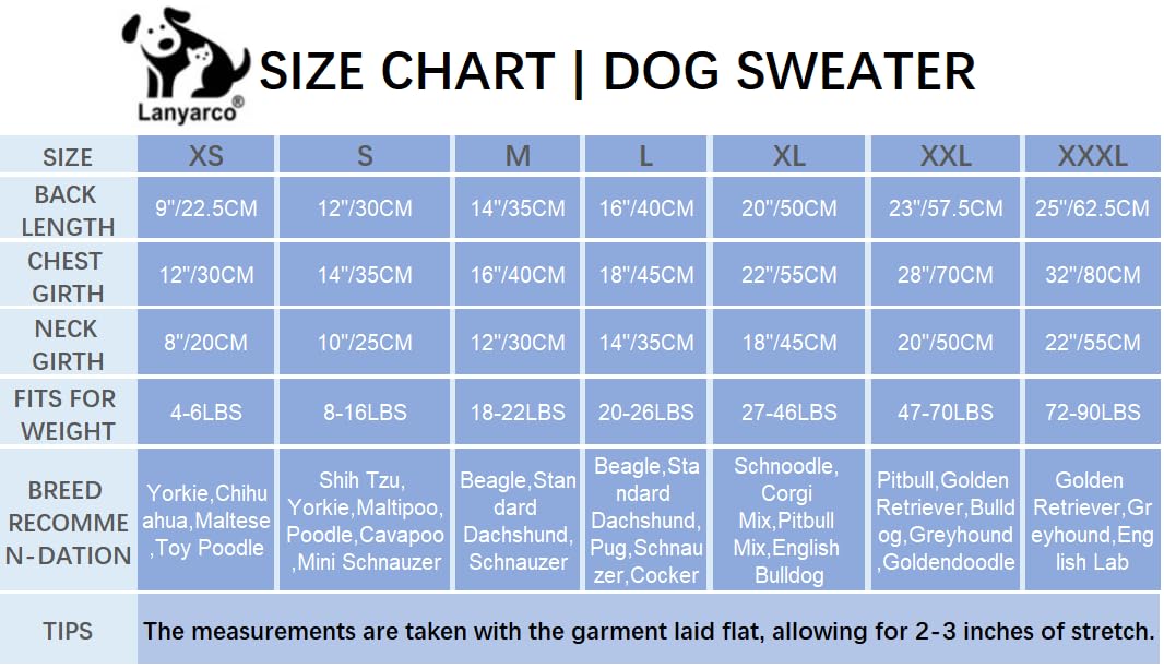 Lanyarco Ugly Vintage Dog Christmas Sweater, Knit Xmas Reindeer Holiday Festive Christmas Dog Sweaters For Small Dogs, Medium M 14'