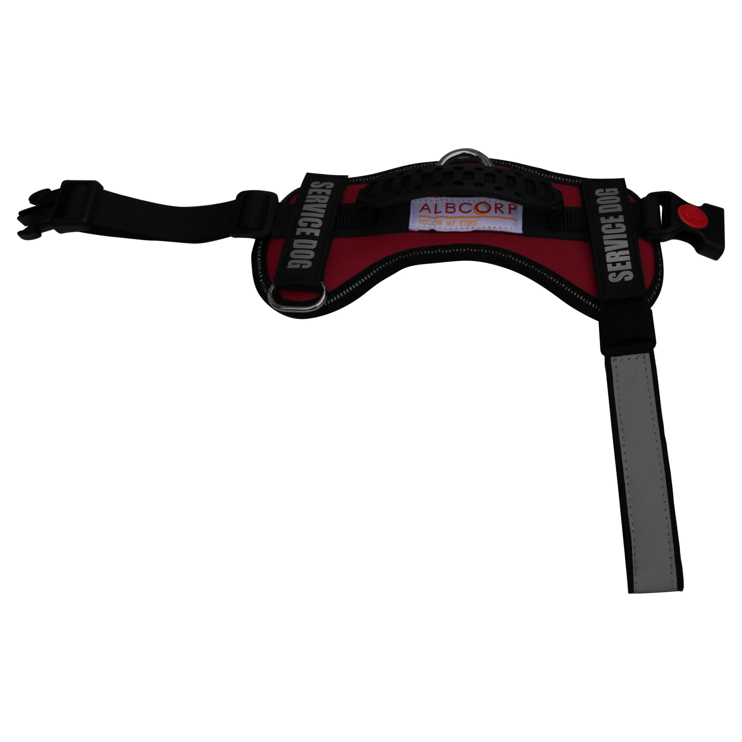 Albcorp Service Dog Vest Harness - Reflective - Woven Polyester And Nylon, Comfy Mesh Padding - Sizes From Xxs To Xl - Service Dog Patches Included. Maroon, Small