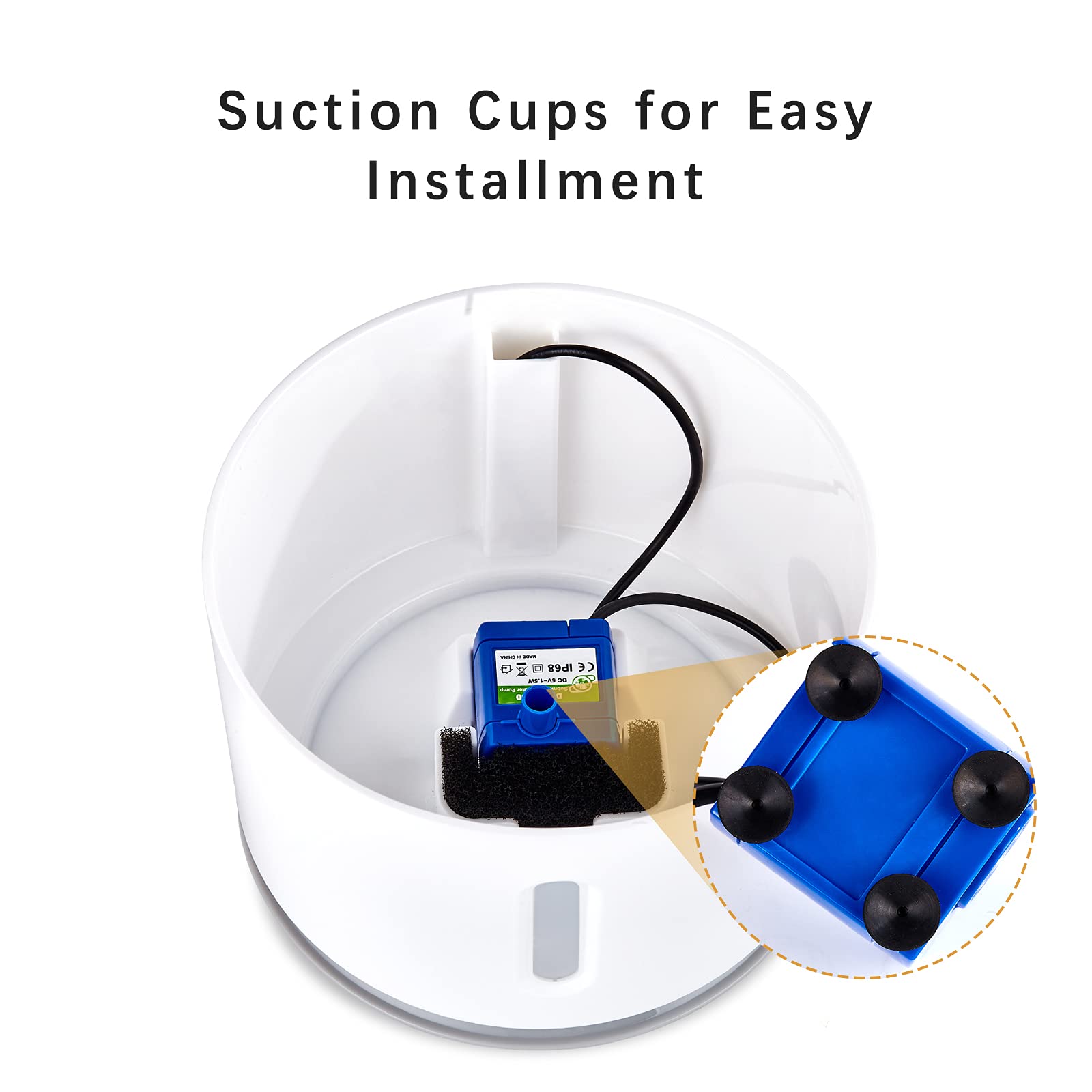 Monsin Cat Water Fountain Pump Replacement DR-DC160, Blue, BPA Free, Ideal for Round and Flower Cap Fountains