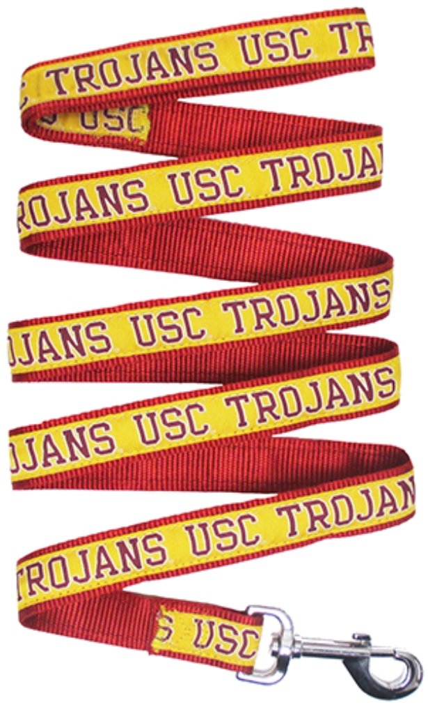 Ncaa Pet Leash, Large, Usc Trojans, Shiny & Colorful Leash For Dogs & Cats Licensed By The Ncaa