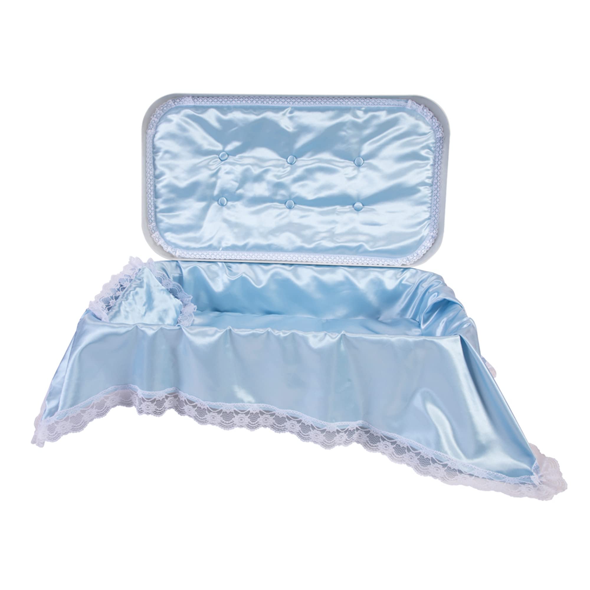 Pet Memory Shop Elegance Series Pet Casket | Safe & Elegant Memorial Burial Box For Dogs, Cats And Pets | Thoughtful Pet Loss Gift – Ideal For Honoring Your Pet’S Memory (Small – White/Blue)