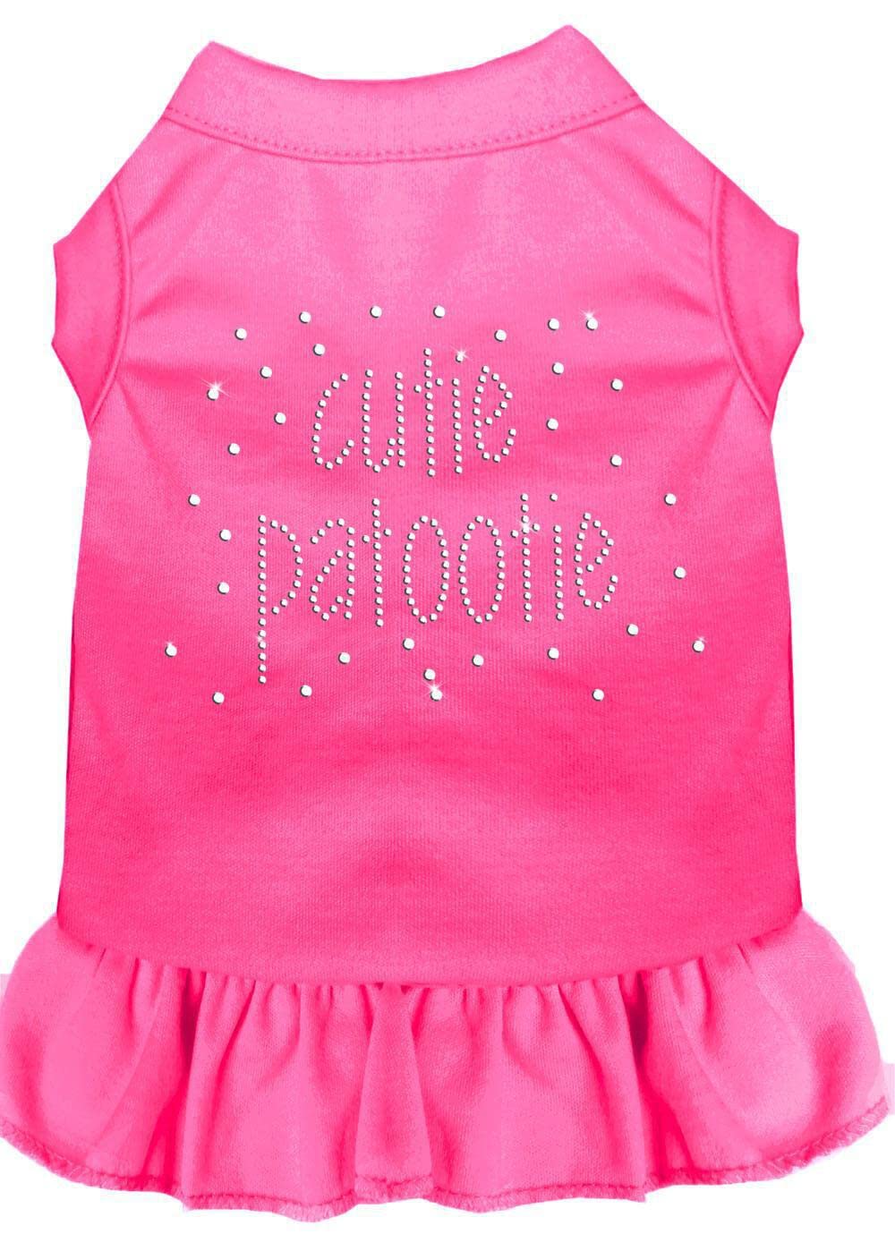 Pet Dog & Cat Dress Rhinestone, &quot;Cutie Patootie&quot; Bright Pink MD (6-10 lbs.)