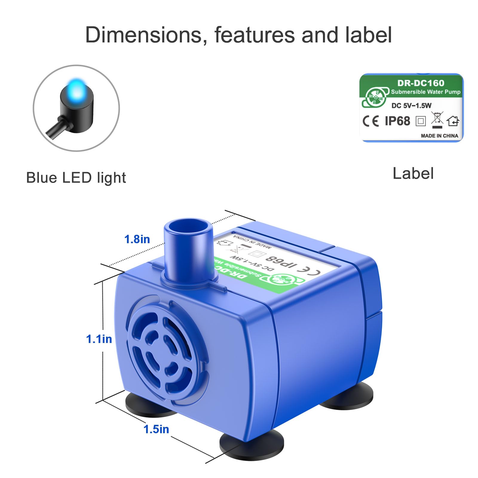 Cat Fountain Pump Replacement, Upgraded Smart Cat Water Fountain Pump For Round And Cubic Cat Fountain, Intelligent Pet Fountain Pump (The Adapter Is Not Included)