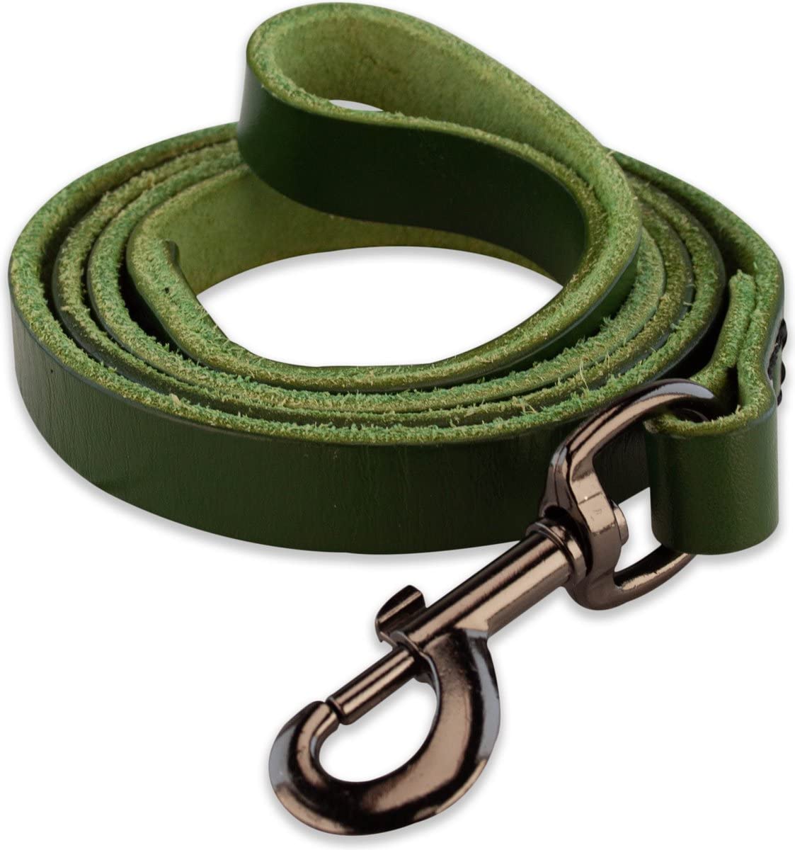 Brute Strength - Leather Dog Leash - 733Ft - Green - Soft And Strong Full Grain Leather Leash For Large And Medium Dogs - Dog Tr