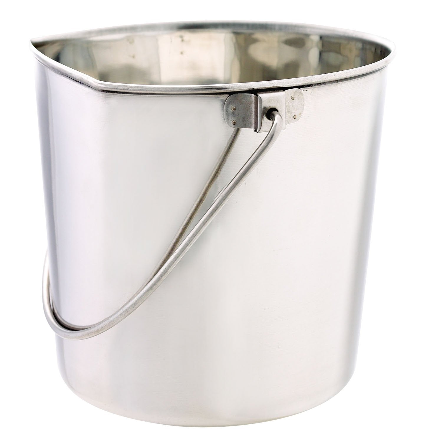 Proselect Stainless Steel Flat Sided Pails — Durable Pails For Fences, Cages, Crates, Or Kennels - 8¾', 6-Quart
