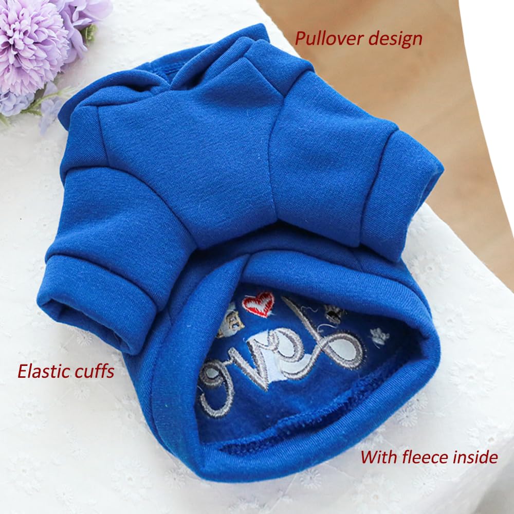 Aniac Happy Dog Hoodies - Puppy Clothes For Small Dogs & Cats, Warm Winter Sweater, Cold Weather Coat For Kitten, Chihuahua, Yor