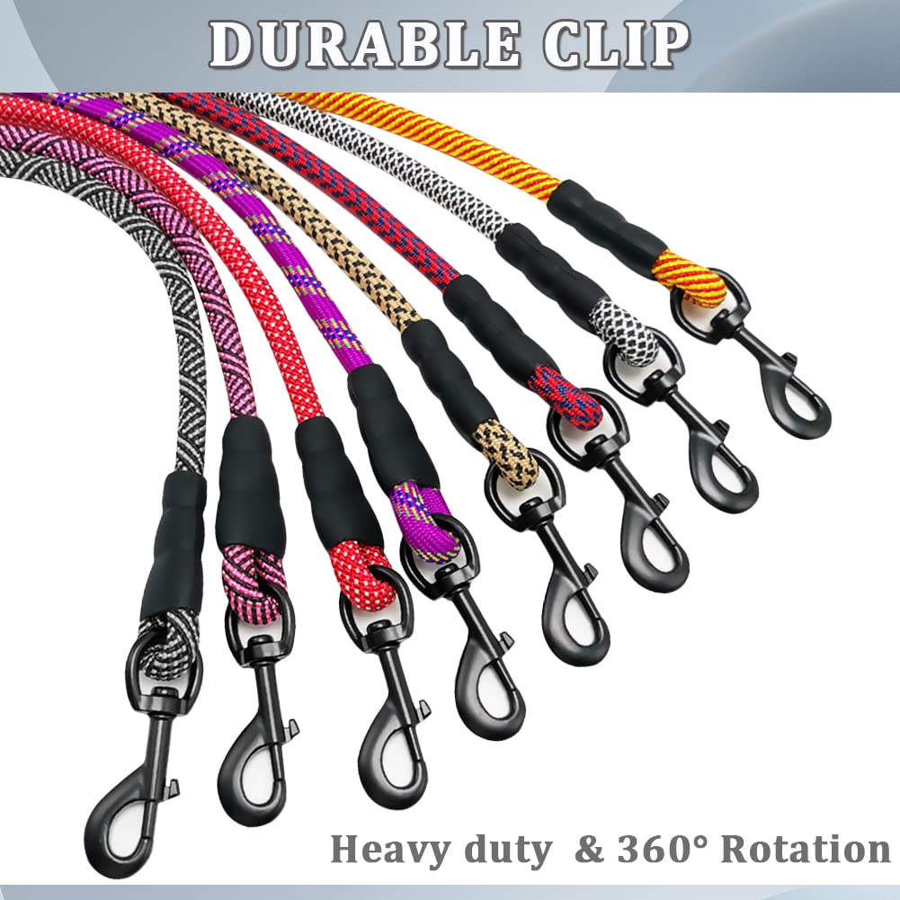 MayPaw Heavy Duty Rope Dog Leash, 1/2 x 6FT Nylon Pet Training Leash, Soft Padded Handle Thick Lead Leash for Large Medium Dogs
