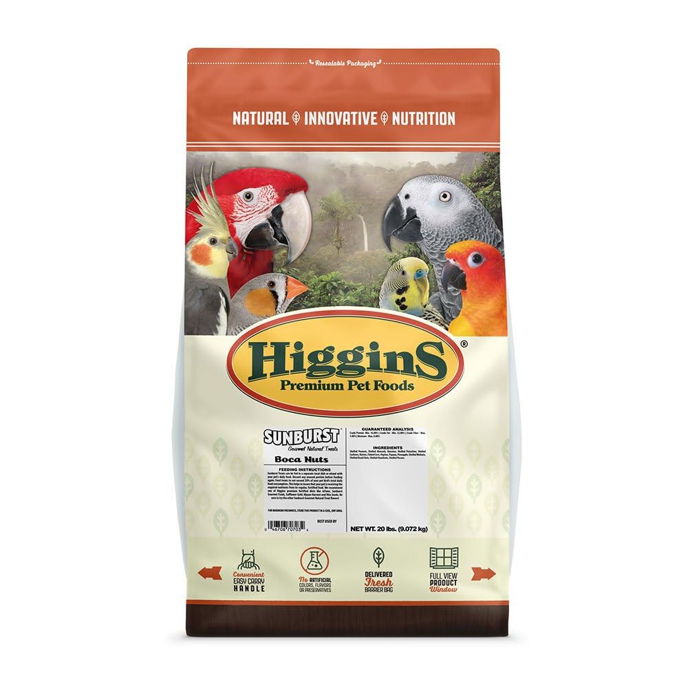Higgins 466703 Higg Avian Boca Nuts No Shell Treat Bits For Birds, 20-Pound