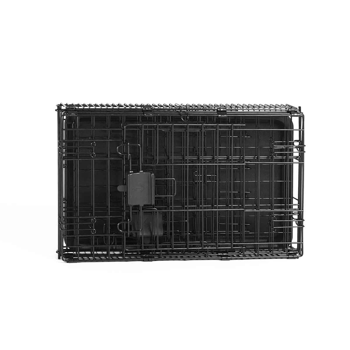 Amazon Basics Durable,Foldable Metal Wire Dog Crate With Tray, Double Door, Divider, 22 X 13 X 16 In, Black