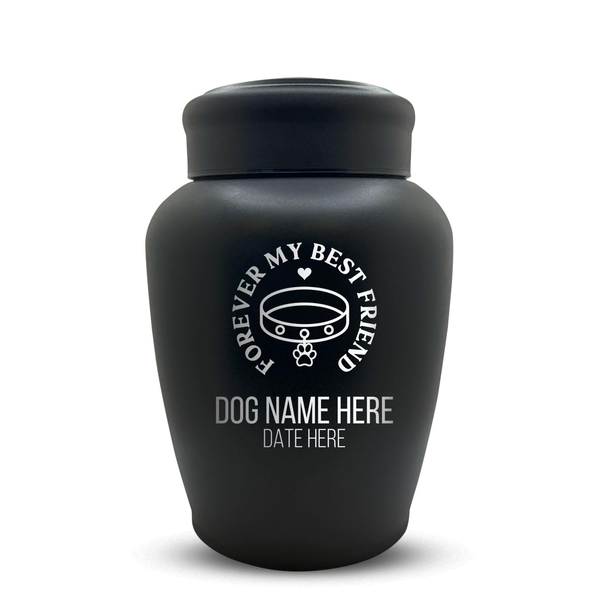 Personalized Custom Dog Urn Engraved Dog Name And Date - Stainless Steel Large Cremation Urns For Dogs Ashes With Airtight Closu