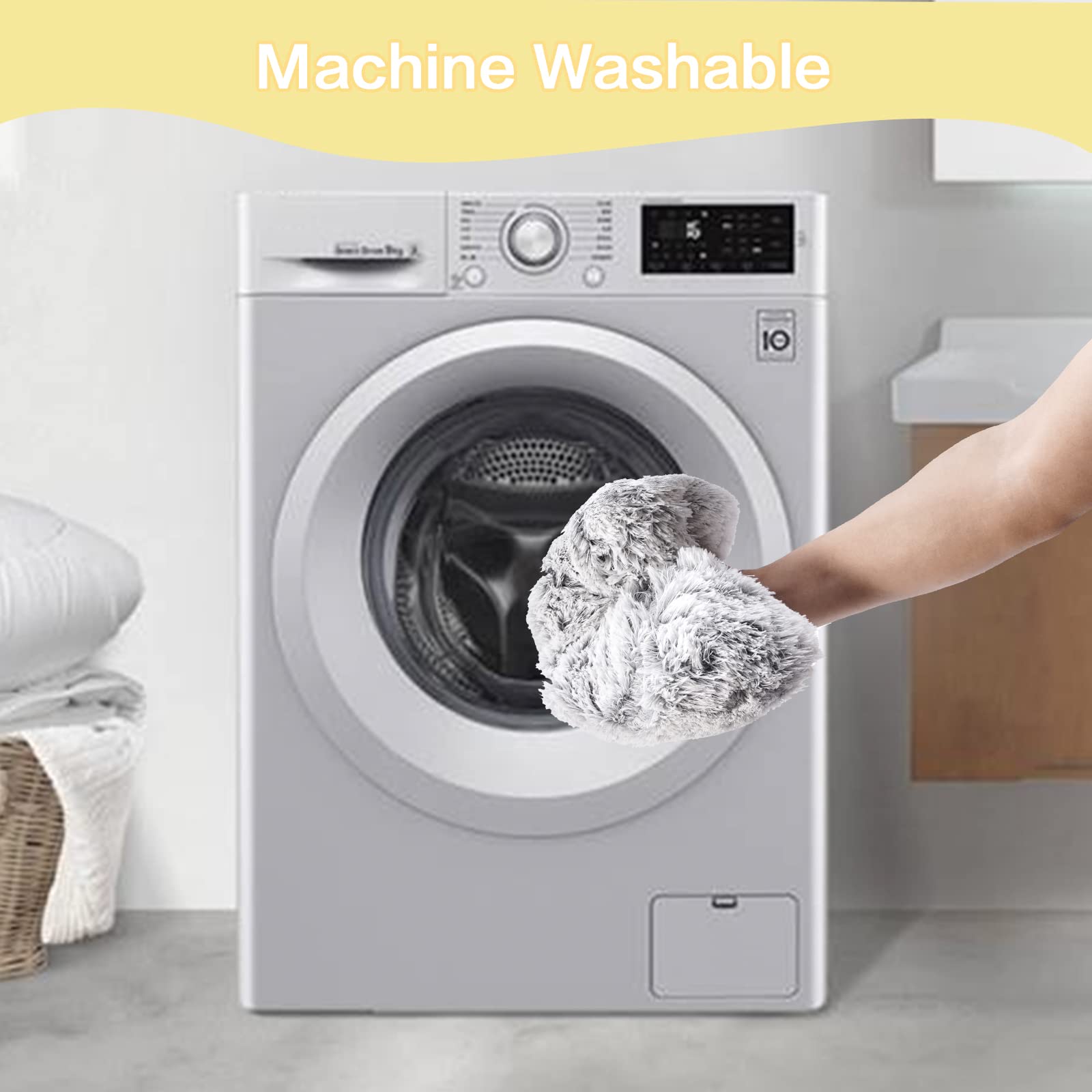 Bedfolks Calming Donut Dog Bed, 30 Inches Round Fluffy Dog Beds For Medium Dogs, Anti-Anxiety Plush Dog Bed, Machine Washable Pet Bed (Light Grey, Medium)