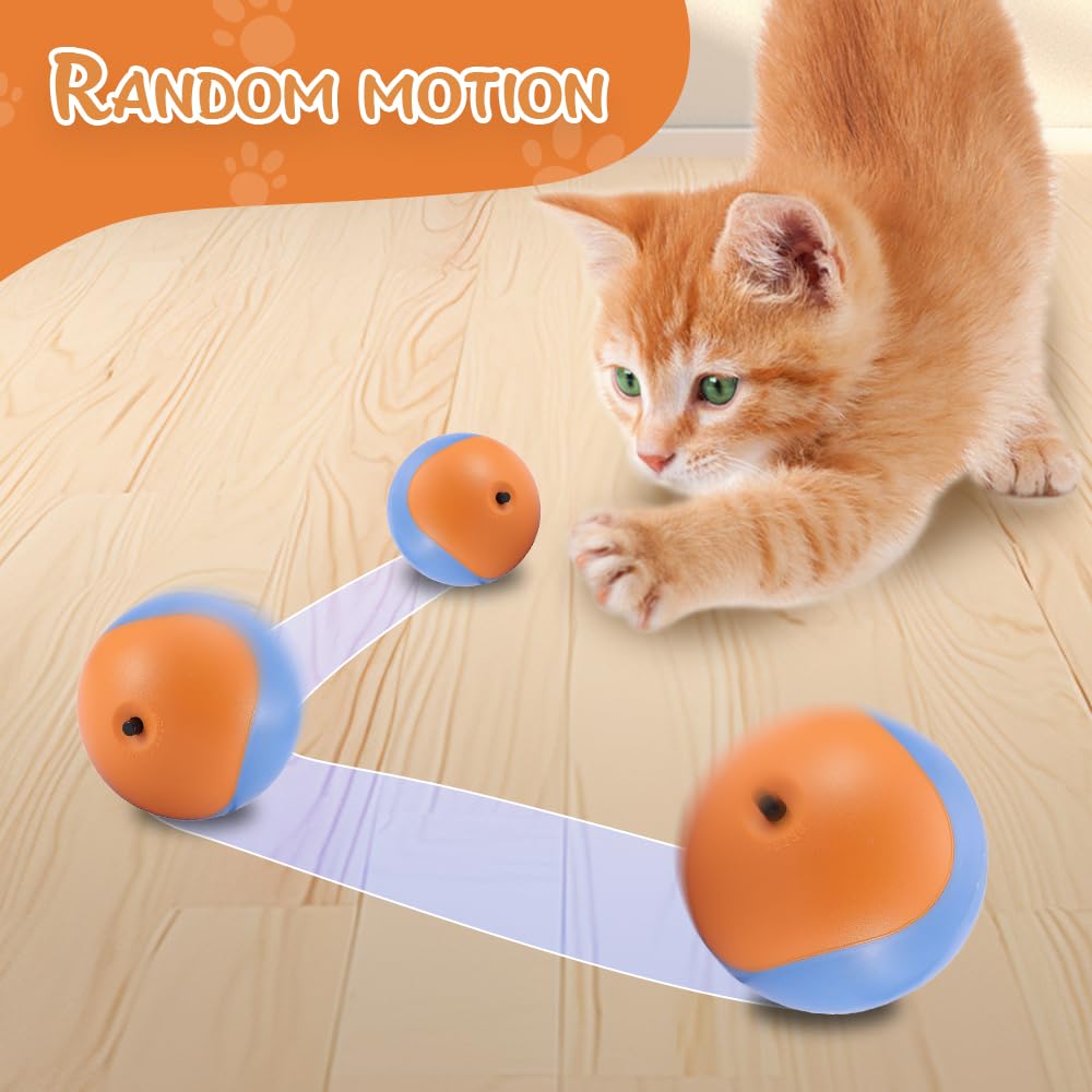 Speedy Tail 2.0 Cat Toy, Upgrade Interactive Cat Toys Ball With Motion Sensor, Automatic Cats Ball With Mouse Indoor Toy (Orange