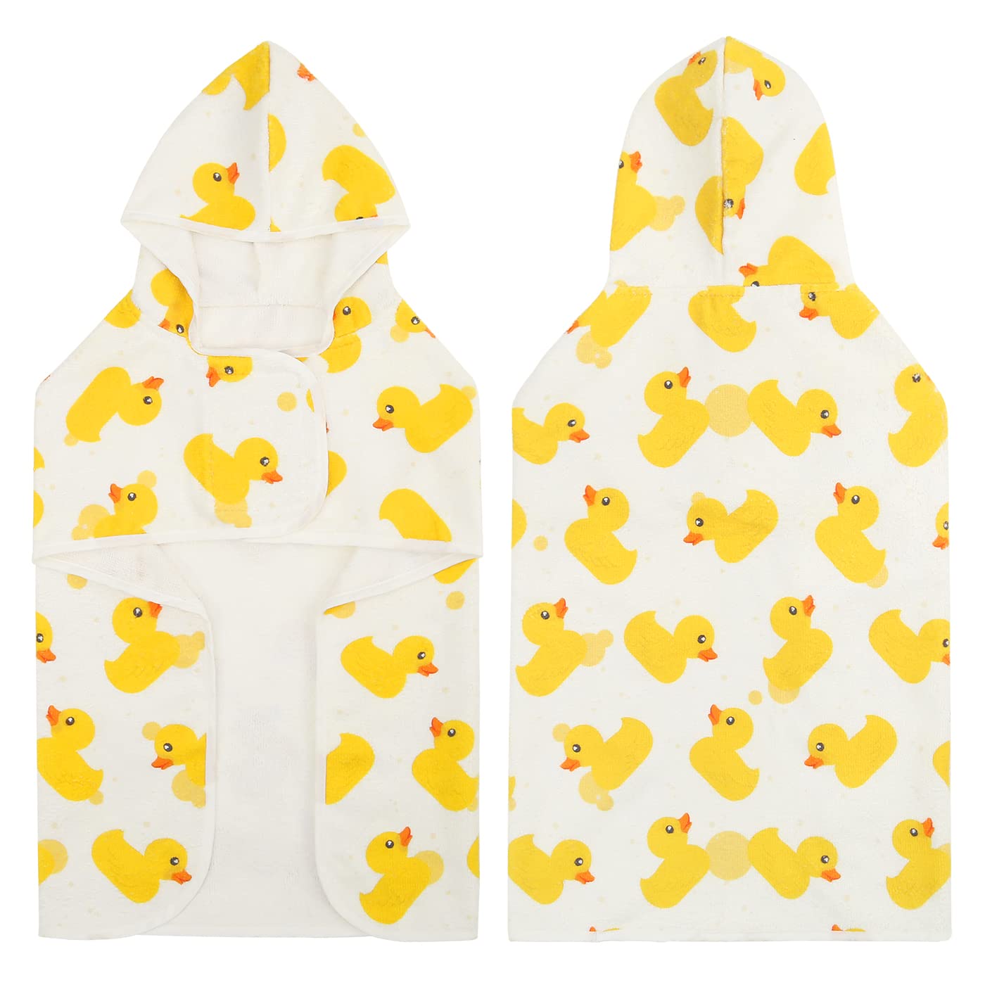 Hde Dog Bathrobe Super Absorbent Quick Drying Towel With Hood For All Dog Breeds Sizes S-Xxl - White Rubber Ducks - S