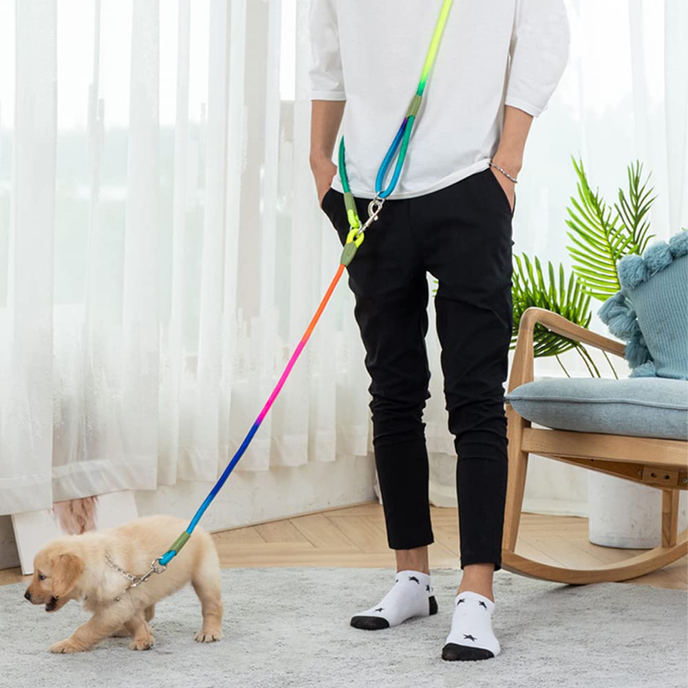 Pawstrip Hands Free Dog Leash Waist & Crossbody Rope With Slip Lead Durable For 2 Dogs Nylon Reflective Heavy Duty Hiking Running Leash For Medium Large Dogs (Multicolor)