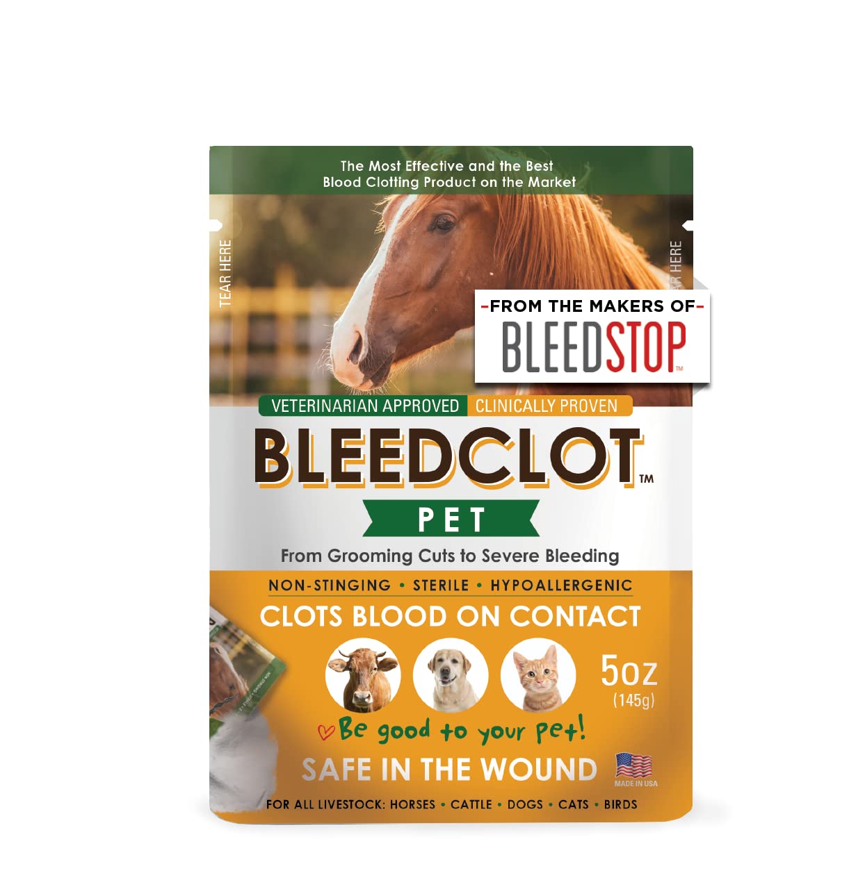 BleedClot Pet FirstAid Blood Clotting Powder | Stop Bleeding on All Animals Guaranteed | Minor Cuts to Arterial Bleeding | from 