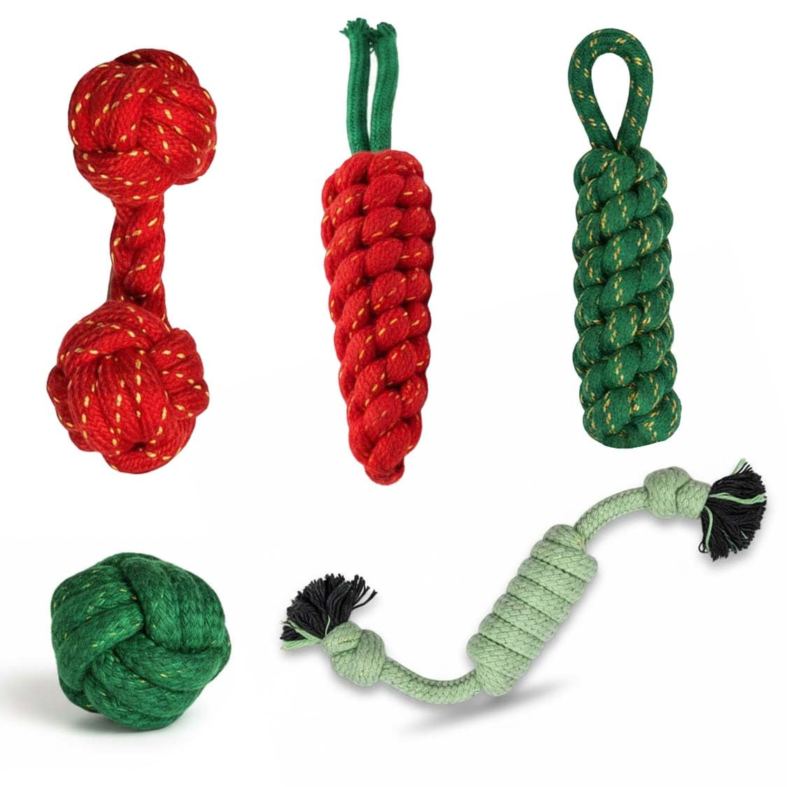 Pets Empire Dog Chew Toys With Knots Combo Of 5 Ropes All Puppy Breeds & Aggressive Chewers, Teething Rope, Fetching Rope Dog To
