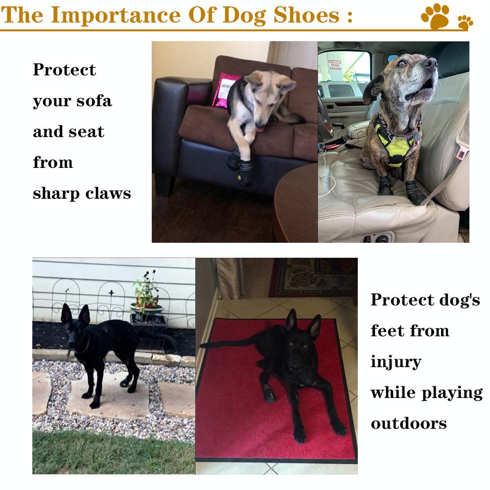 Xsy&G Dog Boots,Waterproof Dog Shoes,Dog Booties With Reflective Rugged Anti-Slip Sole And Skid-Proof,Outdoor Dog Shoes For Medium Dogs 4Pcs-Size2