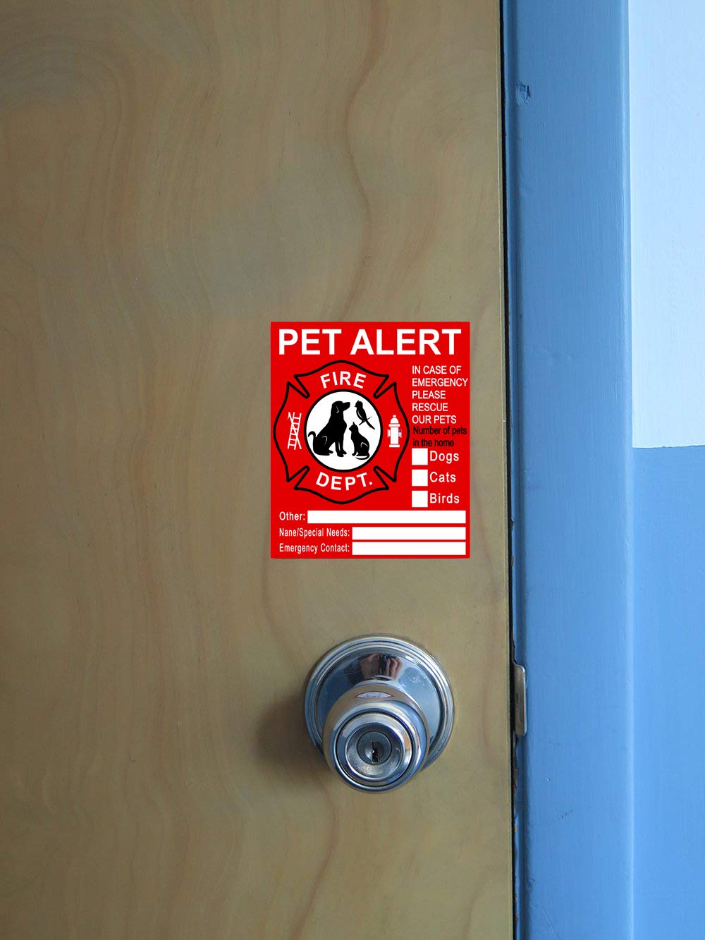 Pet Inside Sticker - 8 Pack Pet Alert Safety Fire Rescue Sticker Decal-Save Our Cat/Dog Pets In A Fire Emergency, Firefighters W