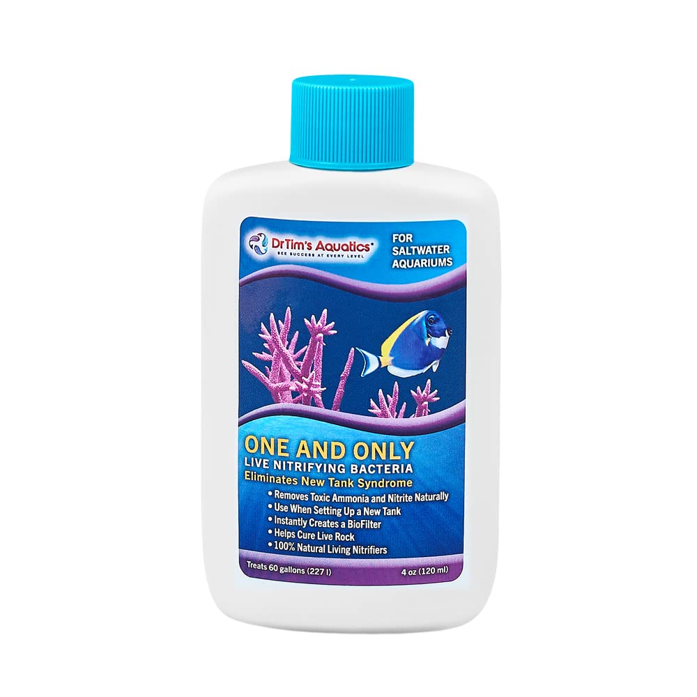 Dr. Tims Aquatics Saltwater One & Only Nitrifying Bacteria - For New Fish Tanks, Aquariums, Water Filtering, Disease Treatment -