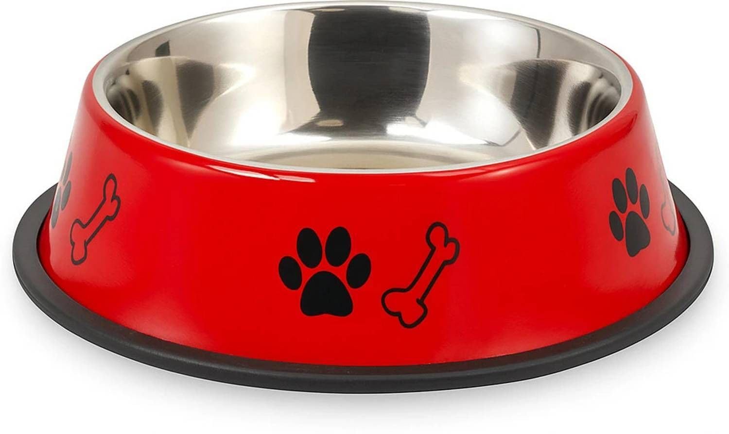 Petjoy AntiSkid Stainless Steel Dog Bowl 400Ml | Pantone Design Round Pet Feeding Bowl For Food & Water | NonSlip Rubber Base 