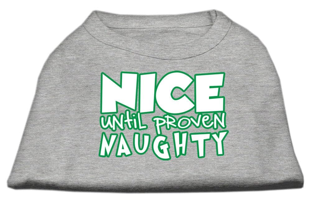 Christmas Pet Dog & Cat Shirt Screen Printed, &quot;Nice Until Proven Naughty&quot; Light Pink 2XL (20-25 lbs.)
