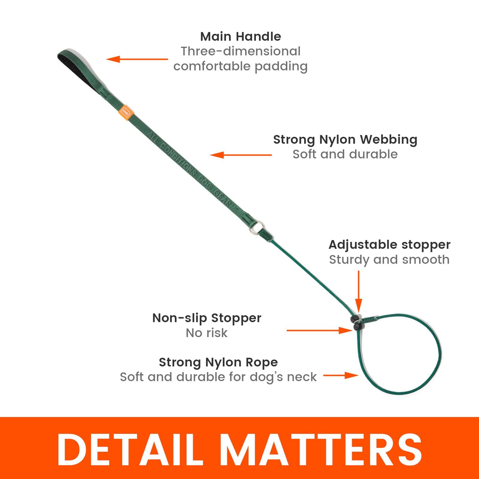 Howgo Dog Slip Lead Dog Leash,Training Leash, No-Pull Slip Leash And Collar,Heavy Duty&Durable,Padded Handle,For All Breeds(Blac