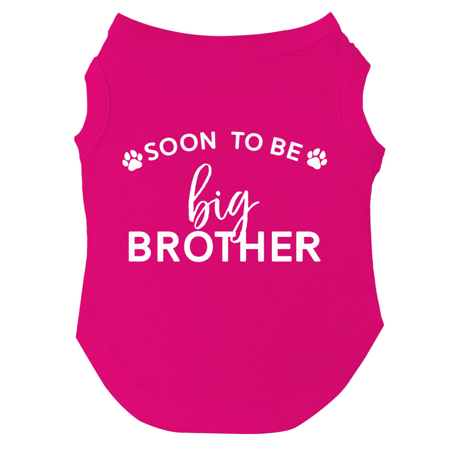 Soon To Be Big Brother Dog Tee Shirt | Sleeveless | Pregnancy Announcement | New Baby | Gender Reveal | Photoshoot (Hot Pink, 5X