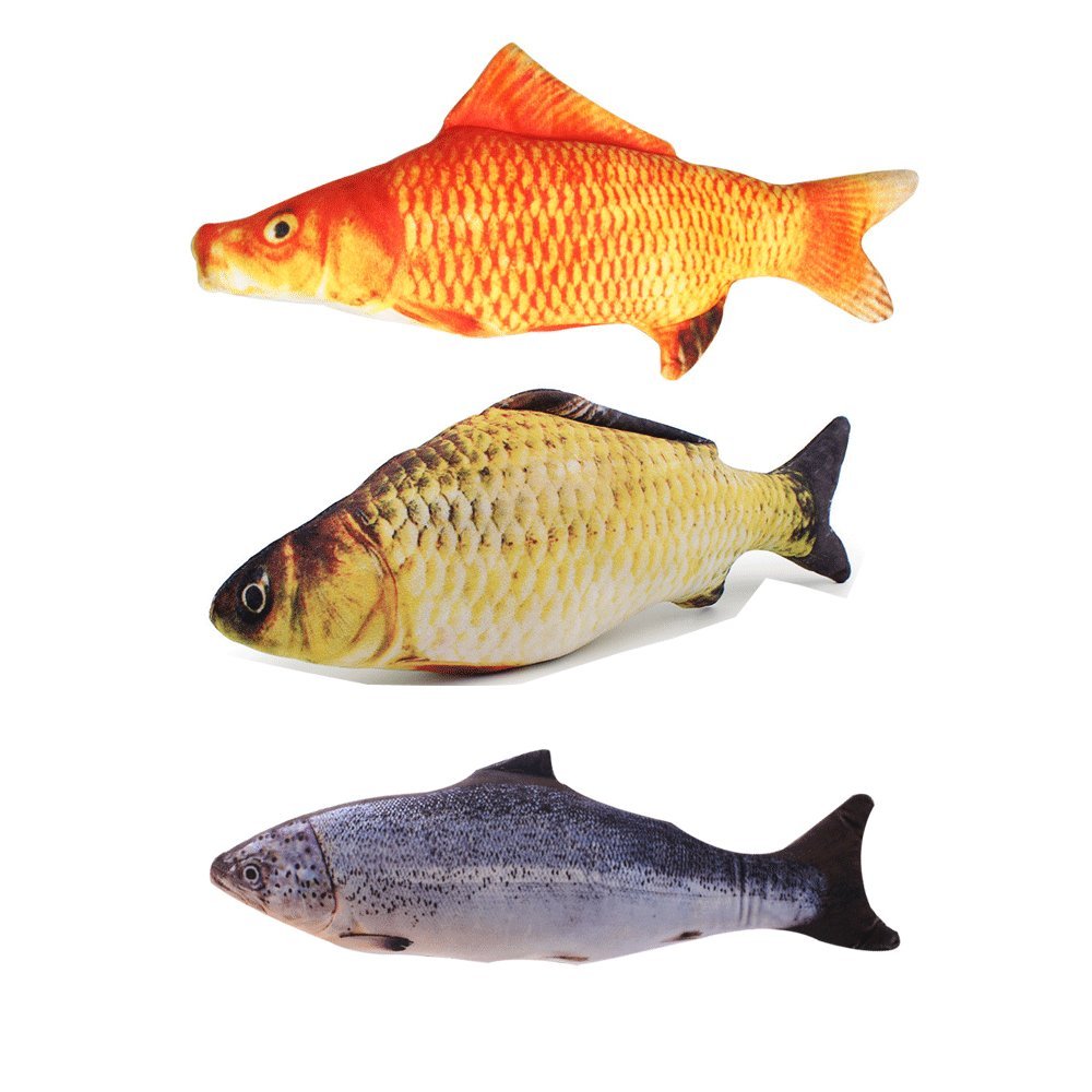 Ktclcatf Catnip Toys Set Simulation Fish Shape Doll Interactive Pets Pillow Chew Bite Supplies For Cat/Kitty/Kitten Fish Flop Ca