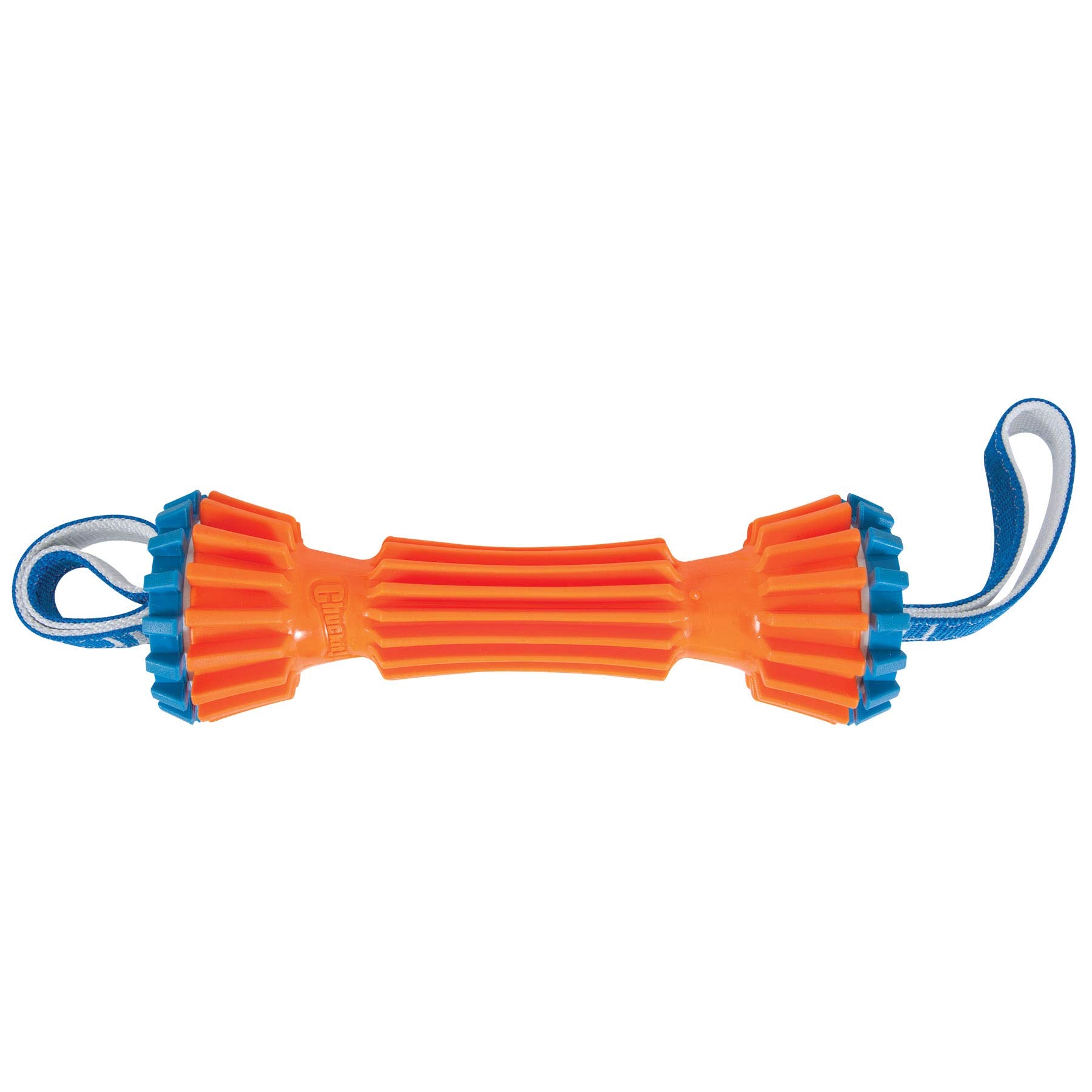 Chuckit! Rugged Bumper Dog Toy - Durable Fetch Stick With Tpr Ridges For Easy Grip - Tug-Of-War Toy For Medium And Large Dogs - Floats In Water - Size Medium - 13.5-Inch Length - Orange And Blue