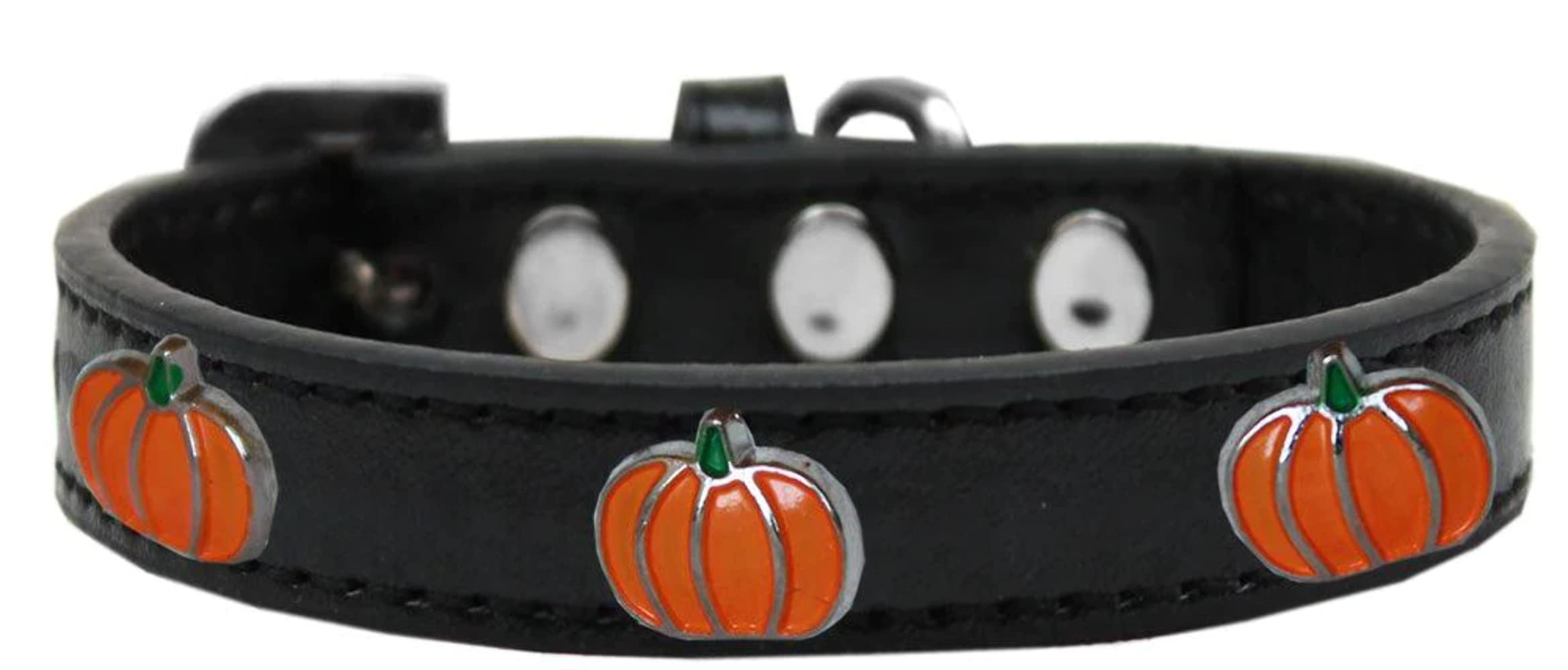 Mirage Pet Products 631-26 WT14 Pumpkin Widget Dog Collar, Size 14, White