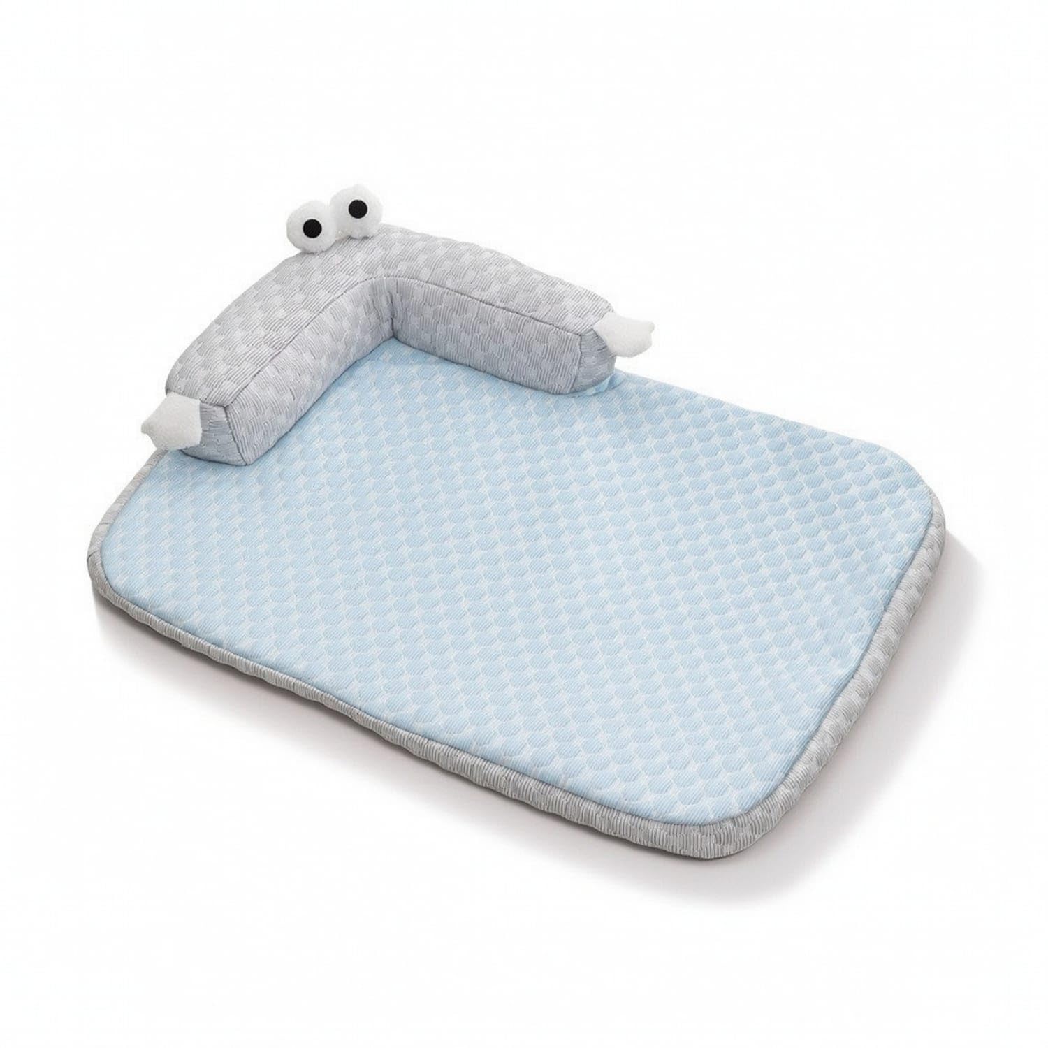PEXORVA Washable Cooling Mat with Raised Edge Soft Cooling Mat with Neck Support Pillow LowRise Quilted Pet Bed with Pillow Cus